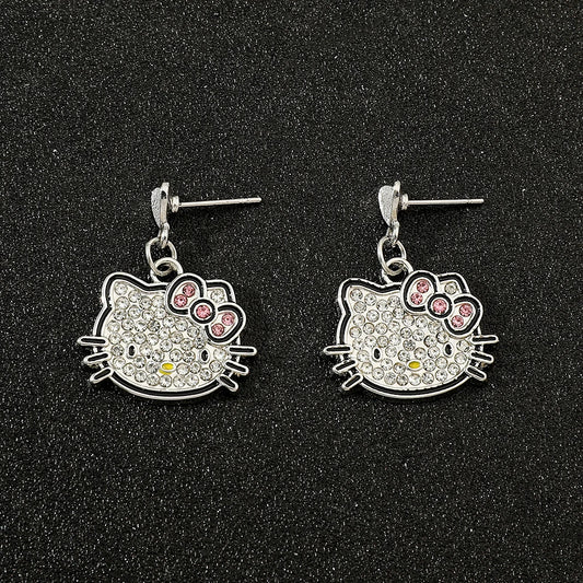 Hello Kitty Earrings Rhinestones